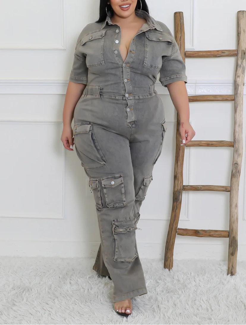 Zora Denim Jumpsuit (Plus)