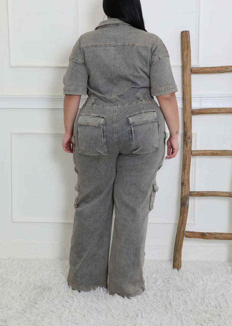 Zora Denim Jumpsuit (Plus)